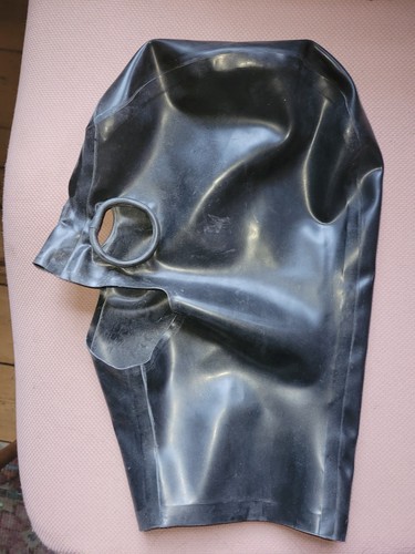 Black latex hood - -, m