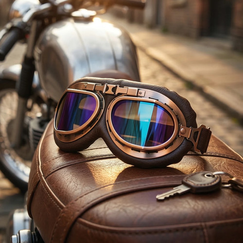 Retro motorcycle goggles - retro,