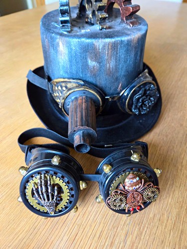 Steampunk black costume - steampunk,