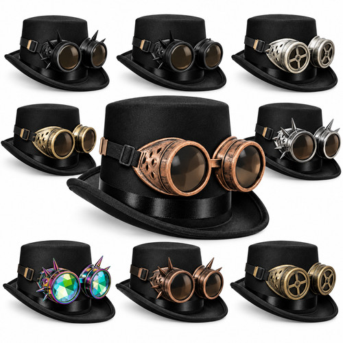 Steampunk hat and goggles - steampunk,