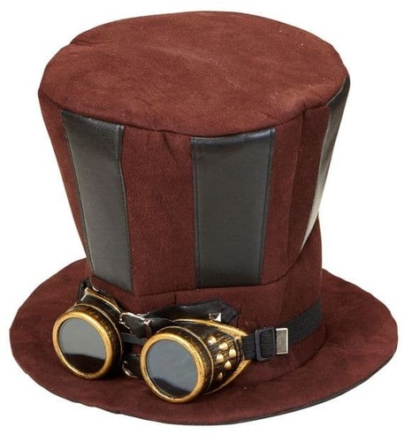 Steampunk top hat with goggles - top,