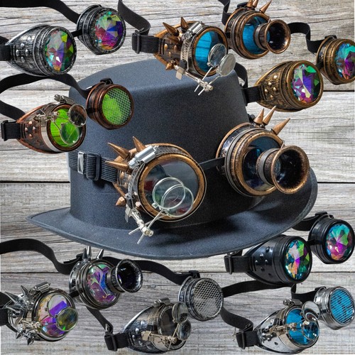 Steampunk top hat goggles - &,
