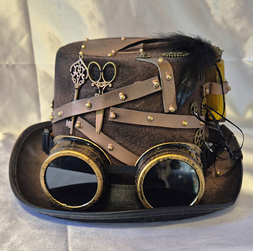Steampunk brown felt top - steampunk, hat