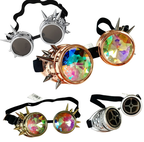 Steampunk goggles spiked punk - spiked,