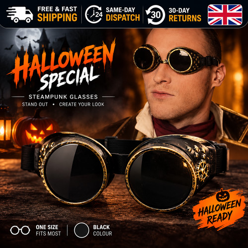 Steampunk goggles black - goggles,