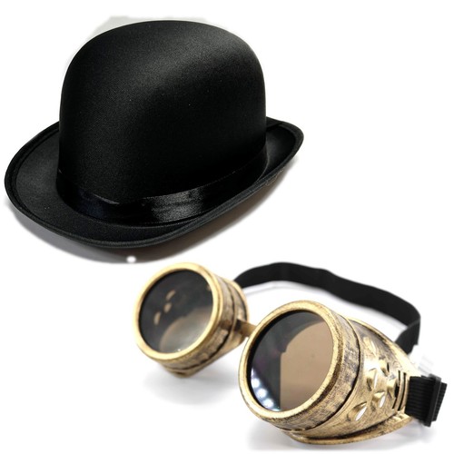 Black bowler hat - &, gold