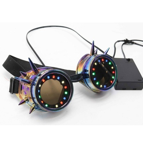 Led steampunk goggles rainbow - steampunk,