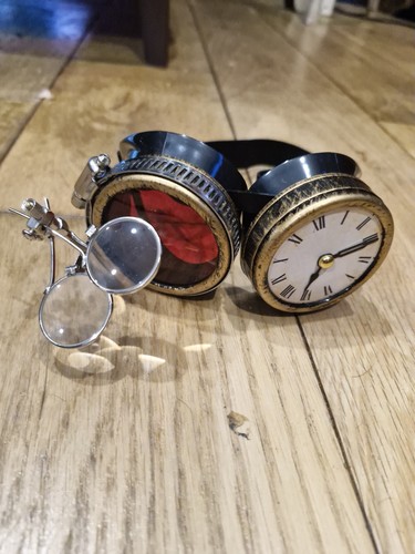 Steampunk goggles red lense - steampunk,