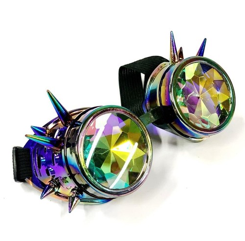 Rainbow steampunk goggles - rainbow,