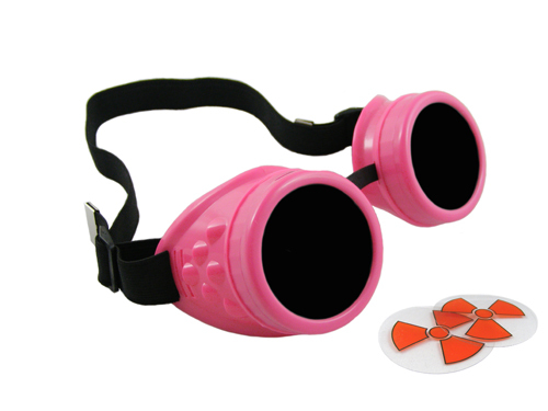 Neon pink cyber goggles - neon,