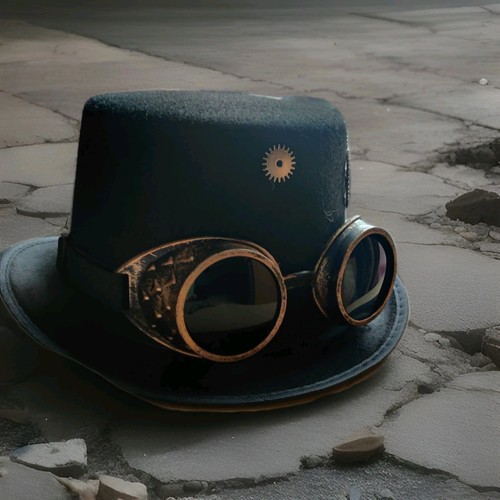 Steampunk top hat - top,