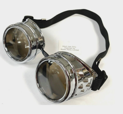 Silver steampunk goggles - silver,
