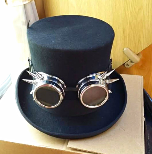 Black steampunk top hat - hat, with